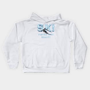 Ski Faster Slogan Kids Hoodie